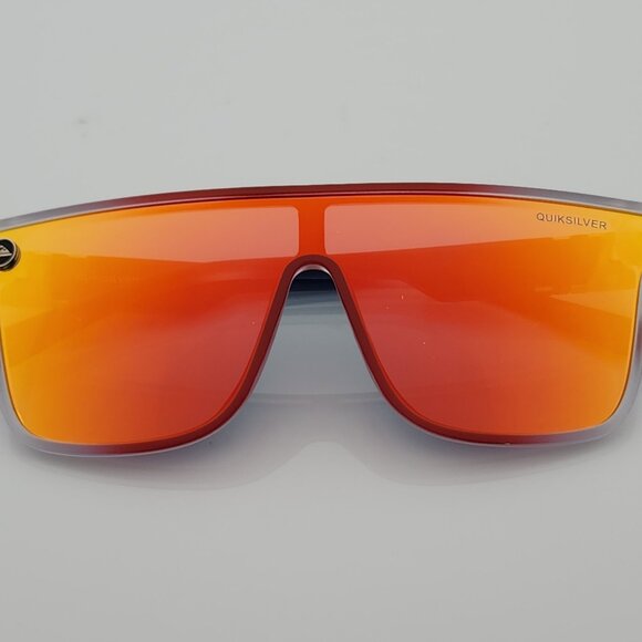 Quiksilver Shield Sunglasses USA Red White Blue Frame Orange Mirror Lens NEW - Picture 6 of 12